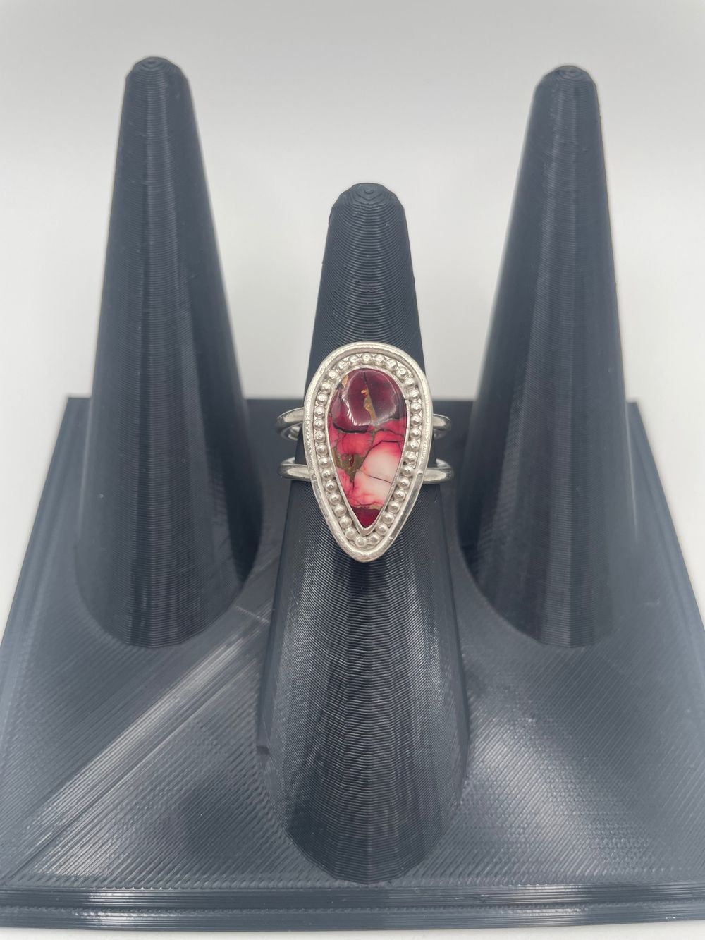 Red Rose Dahlia Mohave Ring (Size 9.5)
